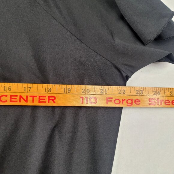 Notations Womens XL Black Pleated Scoop Neck Short Sleeve Top - Picture 7 of 8